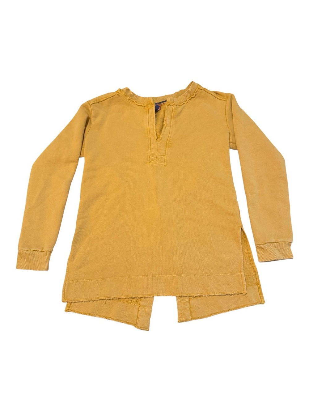 Pilcro Women’s Long Sleeve Mustard Tunic Top with Split Hem